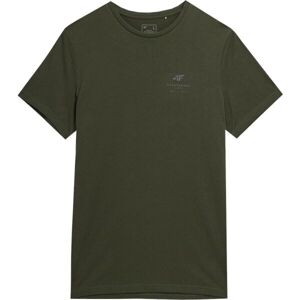 4F T-SHIRT Pánské triko, khaki, veľkosť XXL
