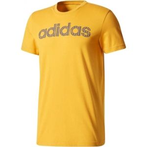 adidas ESS LINEAR KNITTING REGULAR TEE žlutá M - Pánské tričko