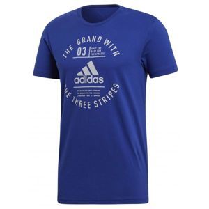 adidas EMBLEM modrá XL - Pánské triko