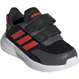 adidas TENSAUR RUN I Dětská volnočasová obuv, Černá,Tmavě šedá,Lososová,Bílá, velikost 23