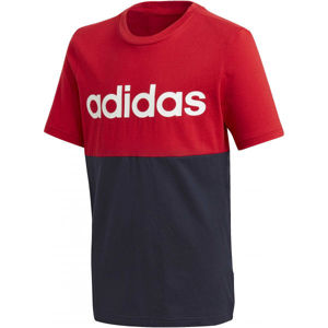 adidas YB LINEAR COLORBLOCK TEE červená 140 - Juniorské triko