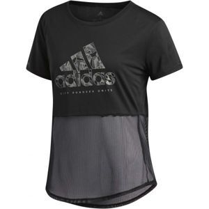 adidas OWN THE RUN TEE tmavě šedá S - Dámské běžecké tričko