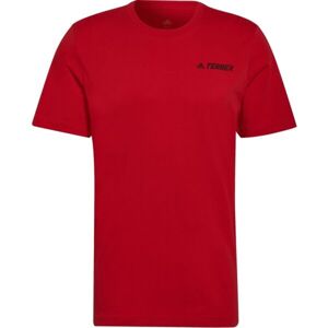 adidas TX MOUN GFX TEE Pánské outdoorové tričko, červená, velikost S