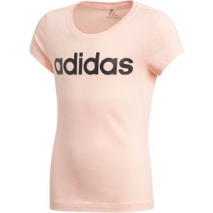 adidas YG LINEAR TEE růžová 152 - Dívčí triko