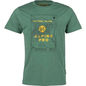 ALPINE PRO PREVEG Pánské triko, Zelená,Černá,Žlutá, velikost S