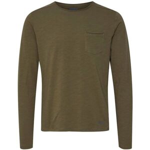 BLEND T-SHIRT L/S Pánské triko s dlouhým rukávem, khaki, veľkosť XL