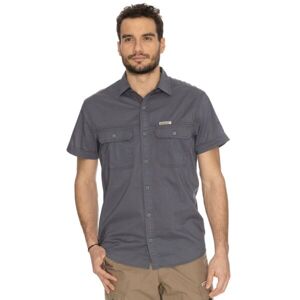 BUSHMAN Pánská košile s krátkým rukávem Pánská košile s krátkým rukávem, khaki, velikost XL