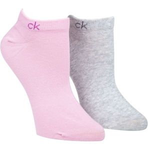Calvin Klein 2PK FLAT KNIT šedá UNI - Dámské ponožky