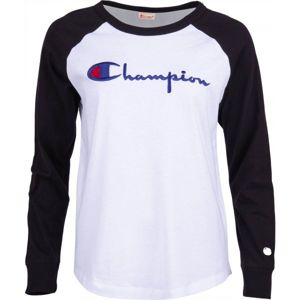 Champion CREWNECK LONG SLEEV bílá S - Dámské tričko s dlouhým rukávem