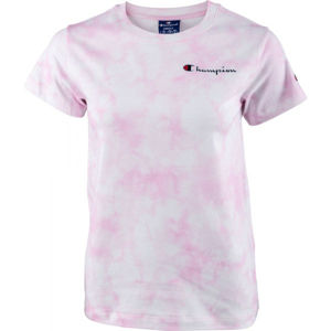 Champion CREWNECK T-SHIRT Dámské tričko, Růžová,Černá, velikost