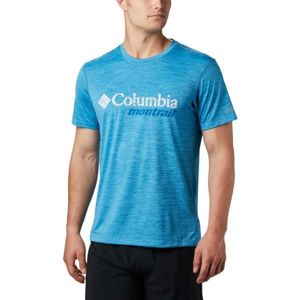 Columbia TRINITY TRAIL GRAPHIC TEE modrá S - Pánské sportovní triko