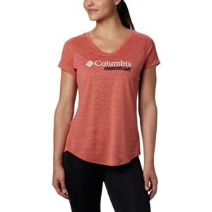 Columbia W TRINITY TRAIL GRAPHIC TEE Dámské sportovní triko, Růžová,Bílá, velikost