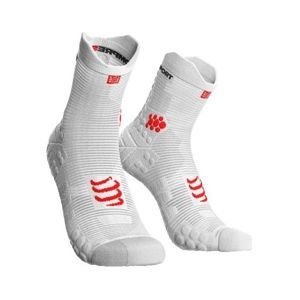 Compressport RACE V3.0 RUN HI Běžecké ponožky, Bílá,Červená, velikost