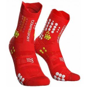 Compressport RACE V3.0 TRAIL červená T3 - Běžecké ponožky