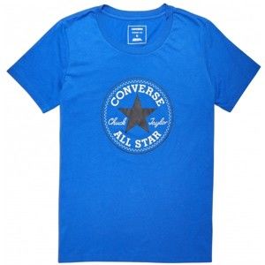 Converse CORE SOLID CHUCK PATCH CREW modrá XS - Dámské tričko
