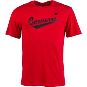 Converse CENTER FRONT LOGO TEE červená XL - Pánské triko