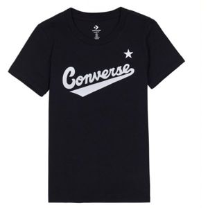 Converse WOMENS NOVA CENTER FRONT LOGO TEE Dámské tričko, Černá,Bílá, velikost