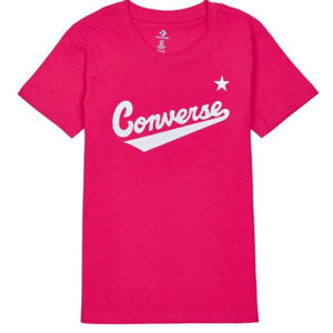 Converse WOMENS NOVA CENTER FRONT LOGO TEE růžová L - Dámské tričko