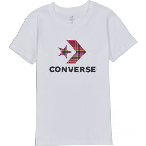 Converse WOMENS STAR CHEVRON PLAID INFILL TEE Dámské tričko, černá, velikost M