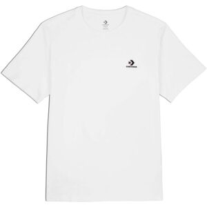 Converse CLASSIC LEFT CHEST SS TEE Unisexové tričko, bílá, velikost S