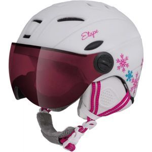 Etape RIDER PRO Dětská lyžařská přilba s visorem, bílá, velikost