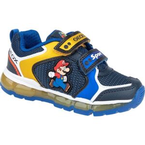 Geox J ANDROID BOY Chlapecké volnočasové boty, Tmavě modrá,Modrá,Žlutá,Bílá, velikost 27