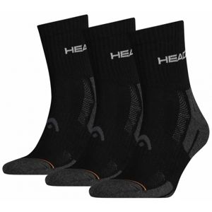 Head PERFORMANCE SHORT CREW 3P Ponožky, černá, veľkosť 35-38