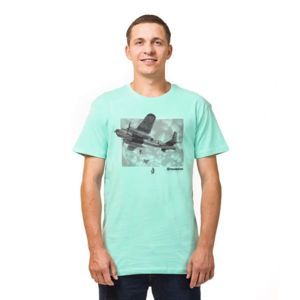 Horsefeathers BOMBER  T-SHIRT modrá M - Pánské tričko