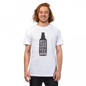 Horsefeathers SAVE WATER T-SHIRT bílá S - Pánské tričko