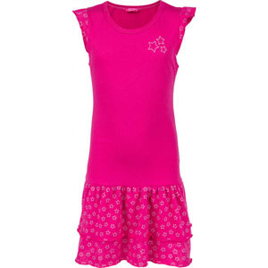 Lewro TOSCA Dívčí šaty s volány, růžová, veľkosť 140-146
