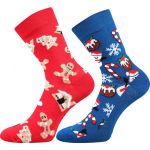 Lonka CHRISTMAS SNOWMAN 2P Ponožky, modrá, veľkosť 35-38