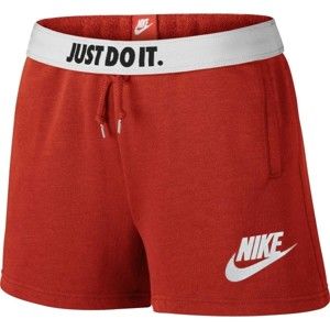 Nike RALLY LOGO červená S - Dámské šortky