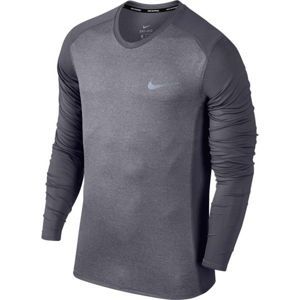 Nike M NK MILER TOP LS šedá M - Pánské tričko
