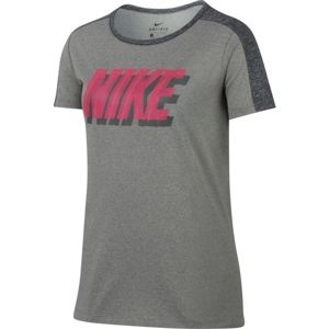Nike DRY TRAINING T-SHIRT tmavě šedá XS - Dívčí tričko