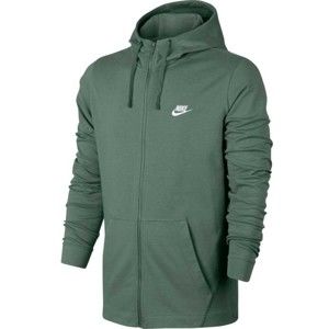 Nike HOODIE FZ JSY CLUB tmavě zelená S - Pánská mikina