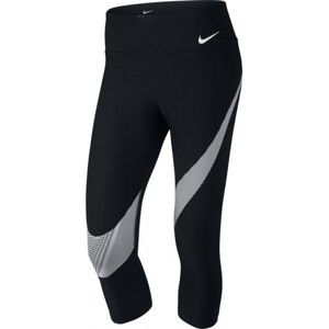 Nike PWR CPRI TI POLY SWSH GRX W černá XS - Dámské capri kalhoty