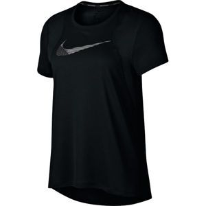Nike RUN TOP SS FL černá S - Dámské běžecké triko