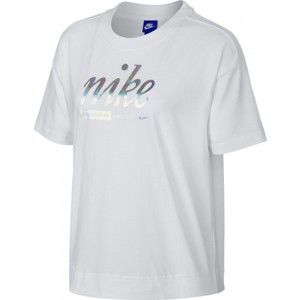 Nike SPOSTSWEAR TOP CROP METALLIC bílá L - Dámské tričko