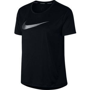 Nike MILER TOP SS HBR1 černá L - Dámské běžecké tričko