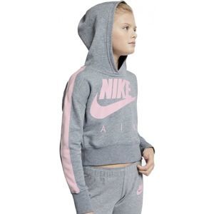 Nike NSW CROP PE AIR šedá XL - Dívčí mikina s kapucí