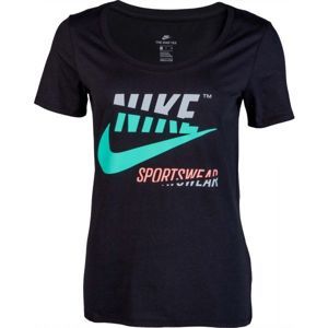 Nike NSW TEE SCP LOGO MASHUP černá S - Dámské triko