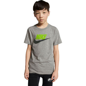 Nike NSW TEE FUTURA ICON TD B Chlapecké tričko, Šedá,Reflexní neon,Černá, velikost
