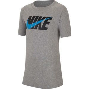 Nike NSW TEE SWOOSH BLOCK šedá XS - Chlapecké tričko