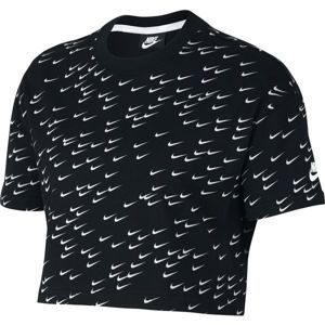 Nike NSW ESSNTL TOP SS CROP SWSH černá M - Dámské tričko