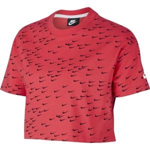 Nike NSW ESSNTL TOP SS CROP SWSH W červená XL - Dámský crop top