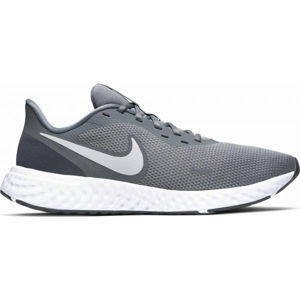 Nike REVOLUTION 5 Pánská běžecká bota, Šedá,Bílá, velikost 12