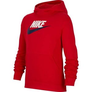 Nike NSW PO HOODIE CLUB FLC HBR červená XL - Chlapecká mikina