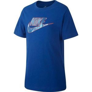 Nike B NSW TEE FUTURA FILL modrá XS - Chlapecké triko