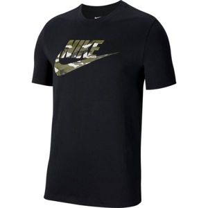 Nike NSW TEE CAMO 2 M černá L - Pánské tričko