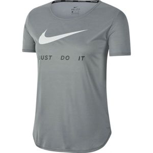 Nike TOP SS SWSH RUN W šedá XL - Dámské běžecké tričko